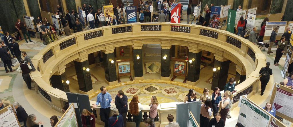 research in the rotunda crowd shot
